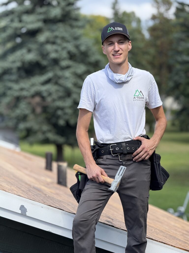 A-Team Exteriors crew installing siding near Wahpeton, ND