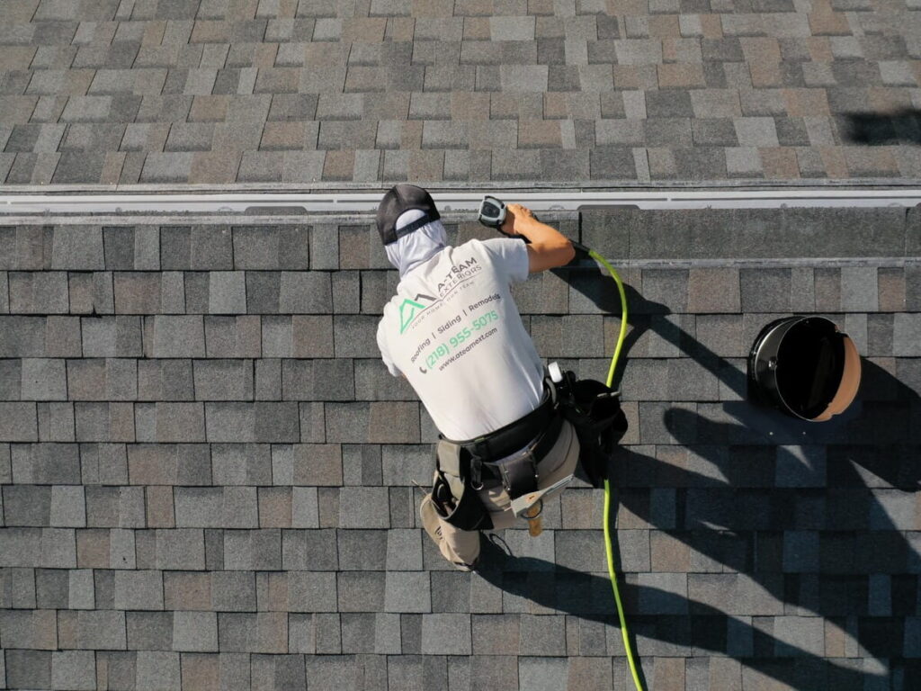 New asphalt shingle roof replacement on a home in Breckenridge, MN